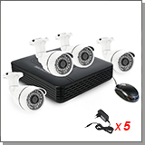 Проводной комплект уличного видеонаблюдения - 4 HD камеры