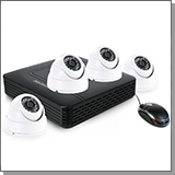 Проводной комплект видеонаблюдения для коттеджа - 4 HD камеры